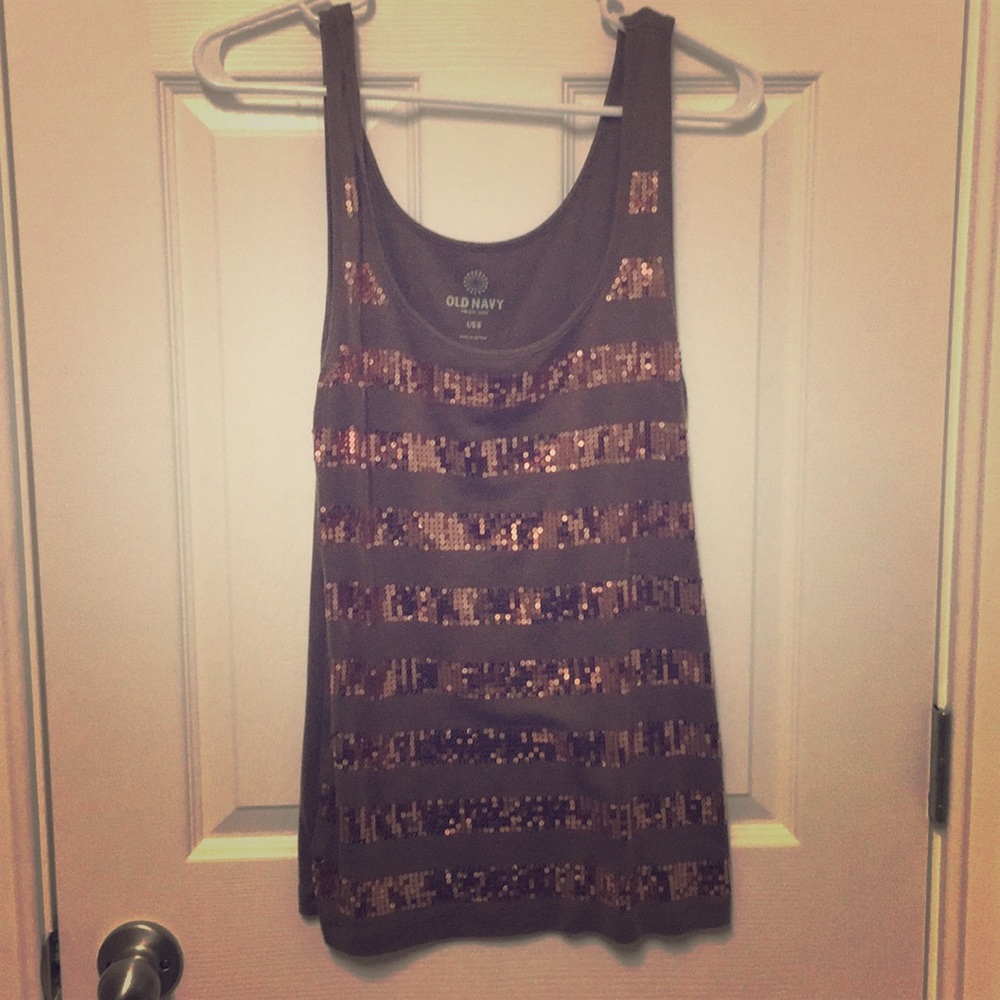 EUC Old Navy Copper Sparkly Tank